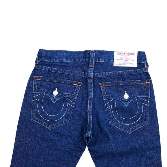 True Religion Jeans Size 34 STRAIGHT Blue - Picture 2 of 9